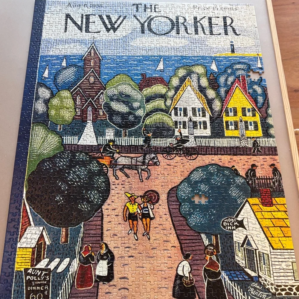 The New Yorker Scenic Town Jigsaw Puzzle - Blue, Yellow, Green